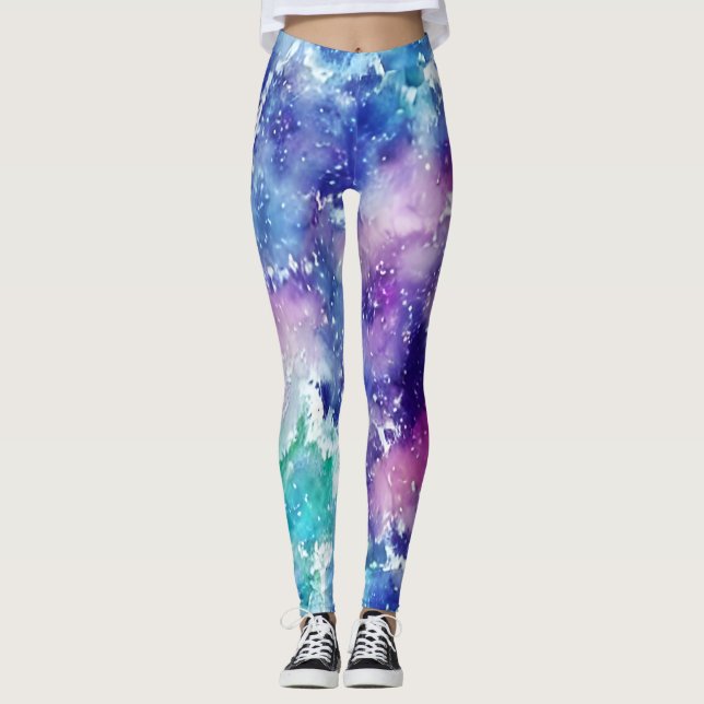 Wasserfarbenleder Leggings (Vorderseite)