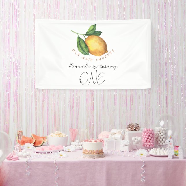 Wasserfarbenlemon 1. Geburtstag Party Banner (Party)