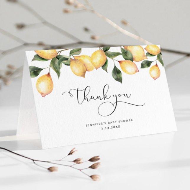 Wasserfarbenlemon Babydusche Danke Karte (Von Creator hochgeladen)