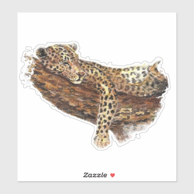 Wasserfarbenleoparden-Katze Aufkleber (Blatt)