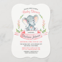 Wasserfarbenlephant Girl Babydusche