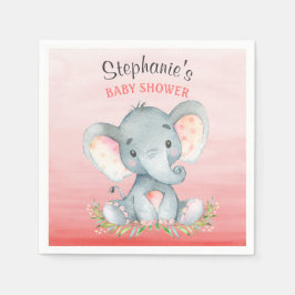 Wasserfarbenlephant Girl Babydusche Serviette