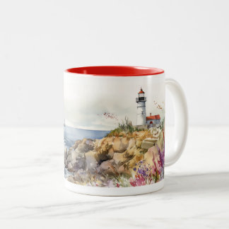Wasserfarbenleuchte im Frühjahr Zweifarbige Tasse