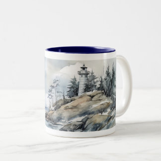 Wasserfarbenleuchter im Winter Zweifarbige Tasse