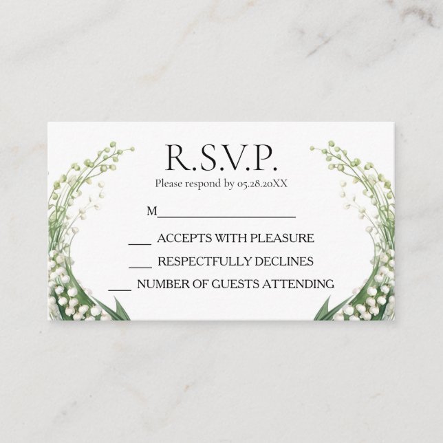 Wasserfarbenlilie der Hochzeitsfeier von Valley Br Begleitkarte