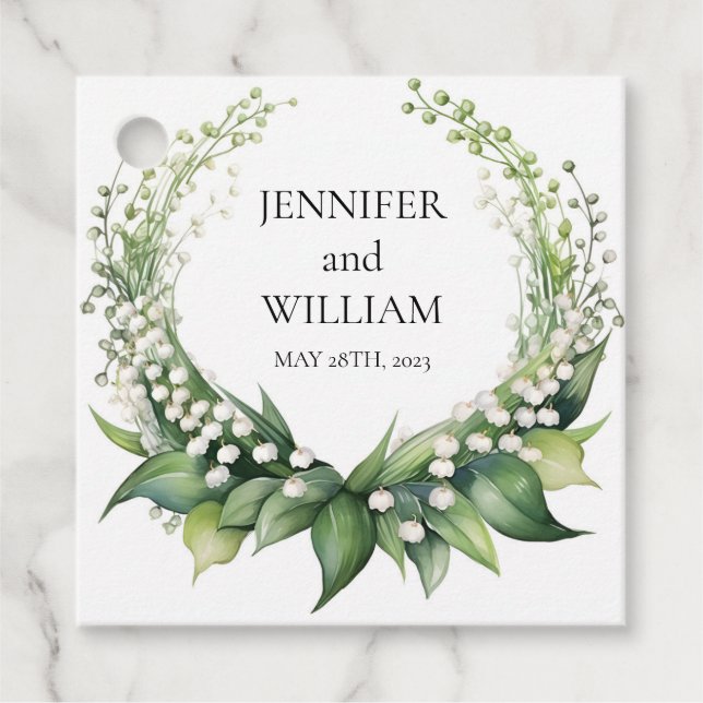 Wasserfarbenlilie der Hochzeitsfeier von Valley Br Geschenkanhänger (Vorderseite)