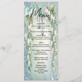 Wasserfarbenlilie des Tales Wedding Menu Menükarte