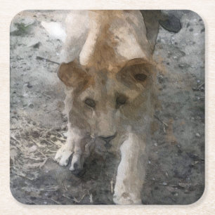 Wasserfarbenlioness Rechteckiger Pappuntersetzer