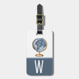 Wasserfarbenlobe, blau, weiß, braun, Anfangsbuchst Gepäckanhänger