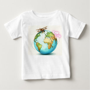 Wasserfarbenlobenreise - Vintages Biplane Adventu Baby T-shirt