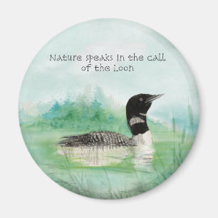 Wasserfarbenloon NatureSpeaks - Zitat Magnet