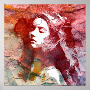 Wasserfarbenmädchen - wagen Sie es, sich der Liebe Poster