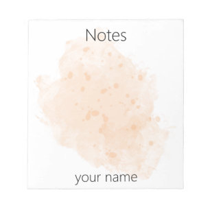 Wasserfarbenmaler Blotter in Blush Coral mit Name Notizblock