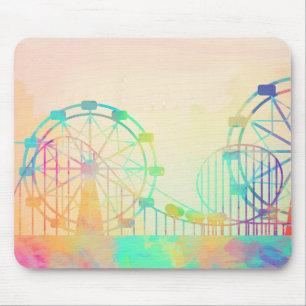 Wasserfarbenmalerei Riesenrad Jahrmarkt Kunst Mousepad