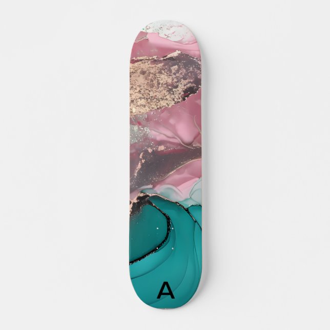 Wasserfarbenmarmor - individuell angepasst skateboard (Vorne)