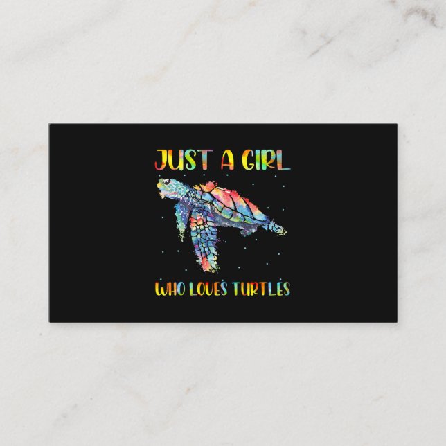 Wasserfarbenmeer von Schildkröten nur ein Mädchen, Visitenkarte (Vorderseite)
