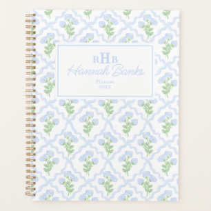 Wasserfarbenmonogramm-Hydrangea-Bows Planer