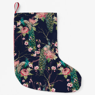 Wasserfarbenmuster Pfau auf einer Baumkirsche,Blum Kleiner Weihnachtsstrumpf