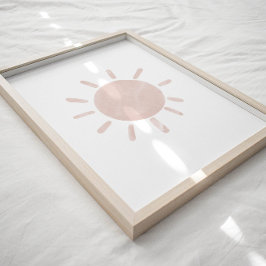 Wasserfarbenneutrale Boho Sonnenkunst Poster