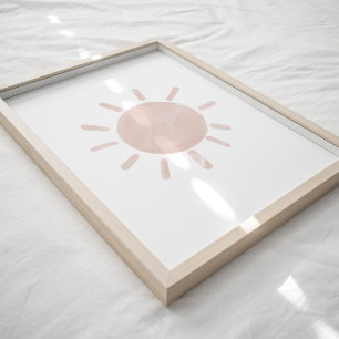 Wasserfarbenneutrale Boho Sonnenkunst Poster