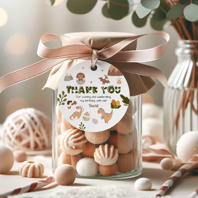 Wasserfarbenneutraler Dinosaurier Vielen Dank Geschenkanhänger (Von Creator hochgeladen)