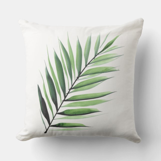 Wasserfarbenpalme Kissen (Vorderseite)