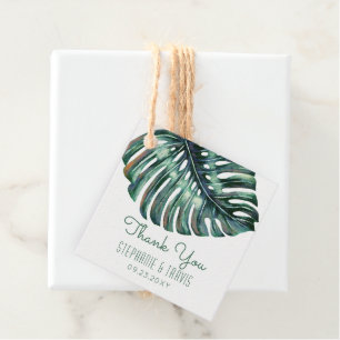 Wasserfarbenpalme Monstera Tropical Danke Square Geschenkanhänger
