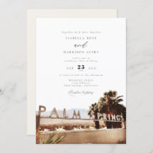 Wasserfarbenpalme Springs California Sign Wedding