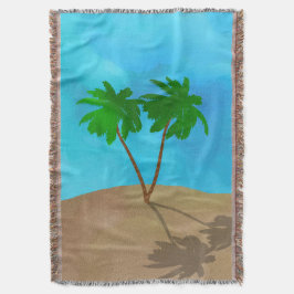 Wasserfarbenpalme Tree Beach Szene Collage Decke