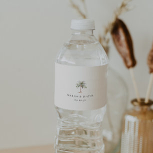 Wasserfarbenpalme Wasserflaschenetikett