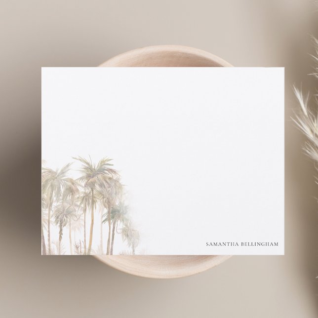 Wasserfarbenpalmen Personalisiert Mitteilungskarte (Watercolor Palm Trees Personalized Note Card)