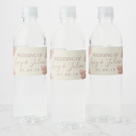 Wasserfarbenpampas handgemalte Hochzeit Wasserflaschenetikett