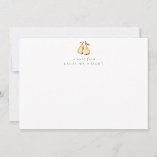 Wasserfarbenpeere Personalisiert Stationery Mitteilungskarte