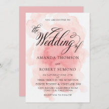 Wasserfarbenpeitsche Einladung zur Hochzeit in Ros