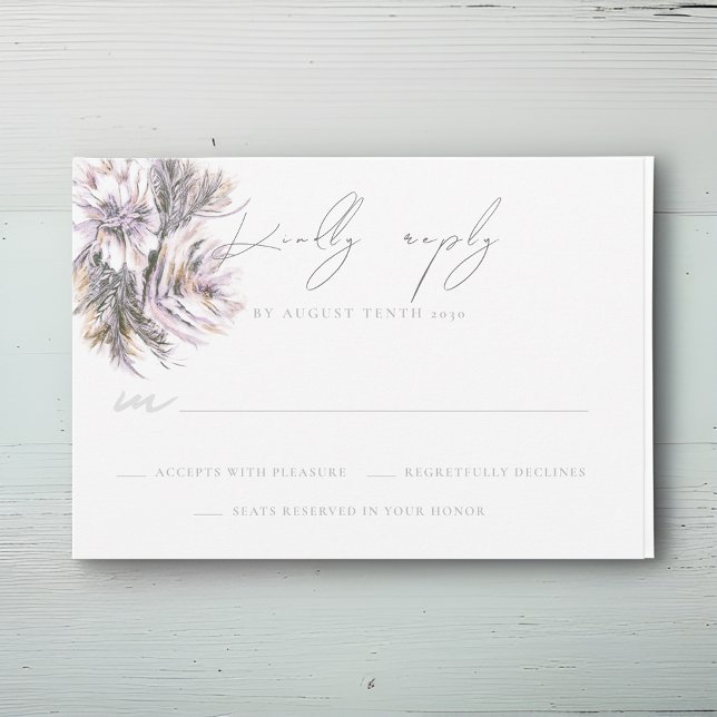 Wasserfarbenpeonies, die eine RSVP-Antwortkarte ei RSVP Karte (Von Creator hochgeladen)