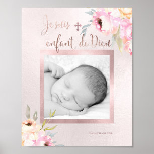 Wasserfarbenpeonies, Je suis enfant de Dieu Poster
