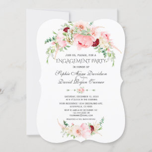 Wasserfarbenpeonies Zargenspinnen Verlobung blühen Einladung