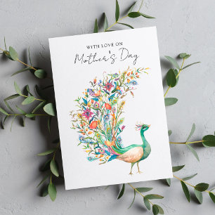 Wasserfarbenpfock mit Liebe am Muttertag Feiertagskarte