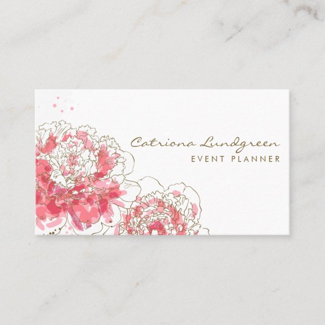 Wasserfarbenpiloten Chic Business Card Visitenkarte (Vorderseite)