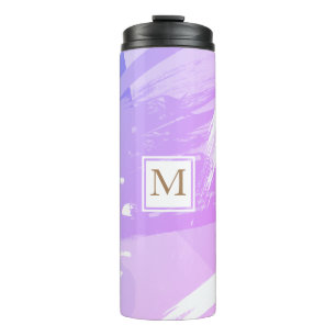 Wasserfarbenpinsel Schlaganfall Monogram Thermaltu Thermosbecher