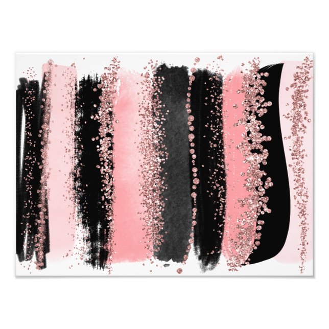 Wasserfarbenpinsel Schlaganfälle Rose Gold Imitate Fotodruck (Vorne)