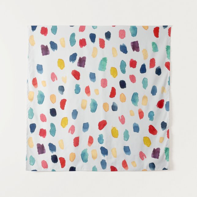 Wasserfarbenpinselstriche: Abstrakt Nahtlos. Wandteppich (Vorderseite)