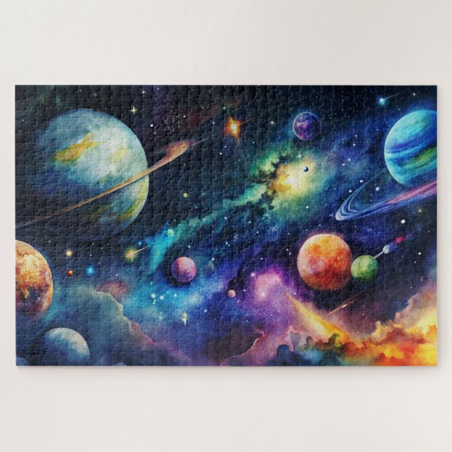 Wasserfarbenplaneten der Kosmischen Galaxie, Carin Puzzle (Horizontal)