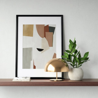 Wasserfarbenposter Abstrakt Geometrische moderne K Poster