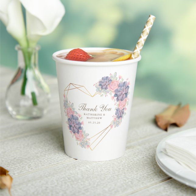 Wasserfarbenprächtige Hochzeit Pappbecher (In Situ)