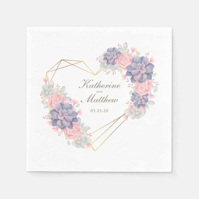 Wasserfarbenprächtige Hochzeit Serviette (Vorderseite)