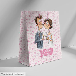 Wasserfarbenprächtige Hochzeitscouchtasche Quirky- Mittlere Geschenktüte