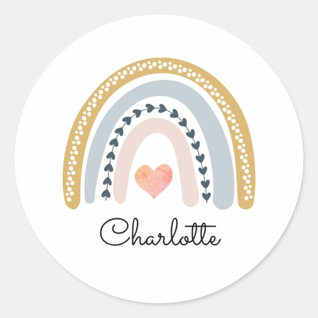 Wasserfarbenprägung Kid Runder Aufkleber (Vorderseite)