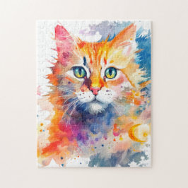 Wasserfarbenpräparate Cat 702 digitale Kunst Puzzle