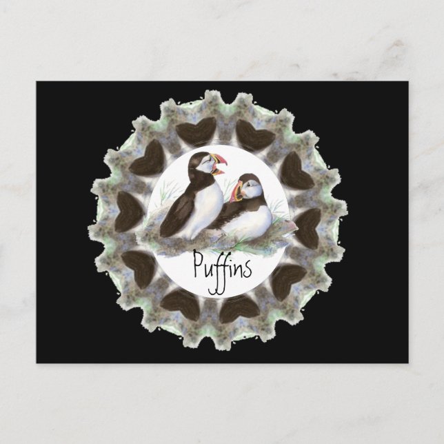 Wasserfarbenpufftücher mit Herz für Puffsänger Postkarte (Vorderseite)